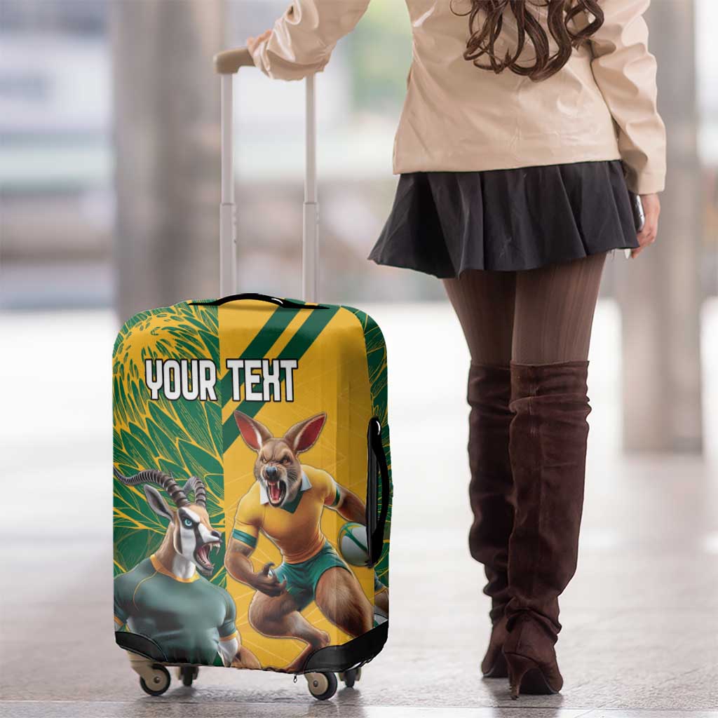 Personalized Rugby South Africa Australia Luggage Cover Springboks Wallabies Mascot Go Champions - Aussie Hoodie