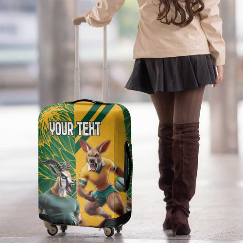 Personalized Rugby South Africa Australia Luggage Cover Springboks Wallabies Mascot Go Champions - Aussie Hoodie