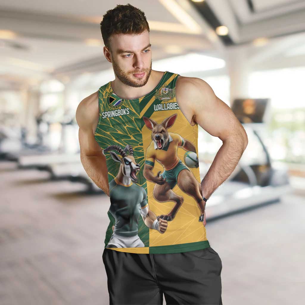 Personalized Rugby South Africa Australia Men Tank Top Springboks Wallabies Mascot Go Champions - Aussie Hoodie