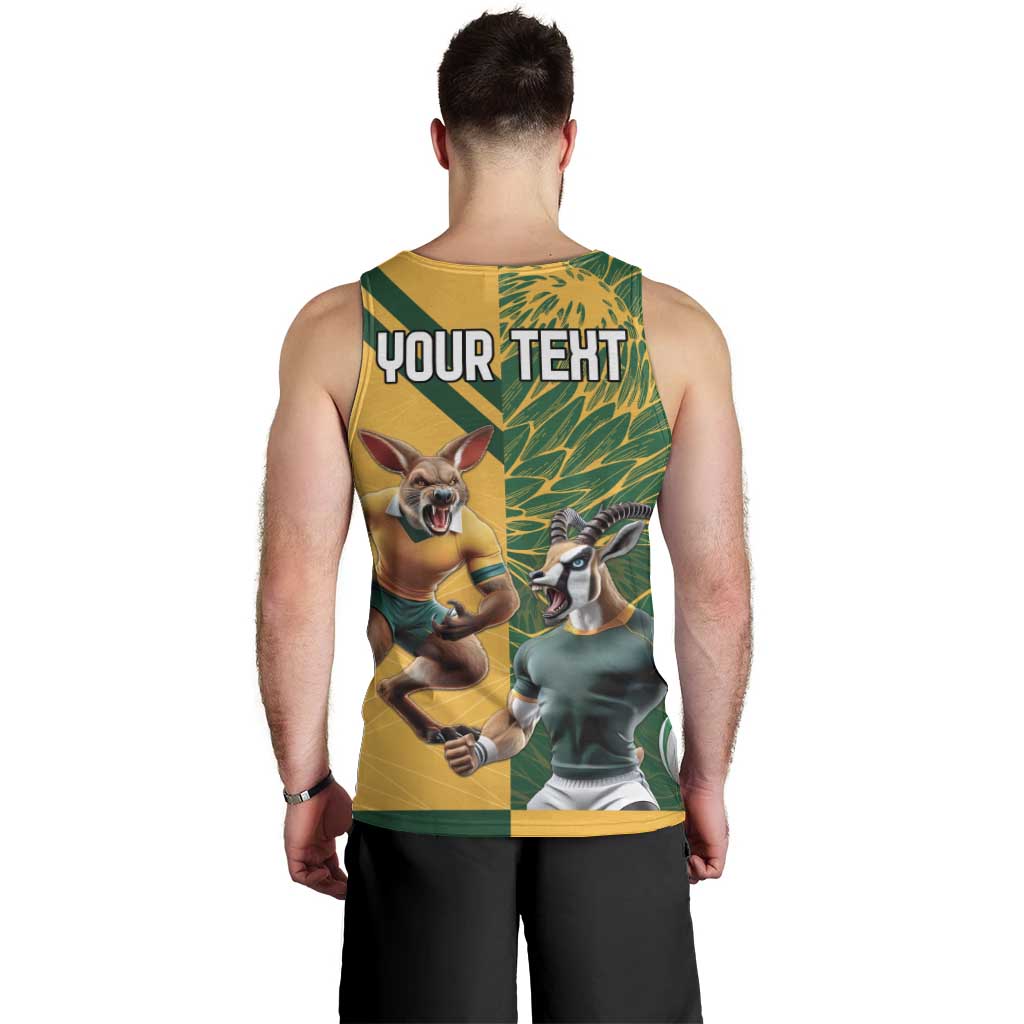 Personalized Rugby South Africa Australia Men Tank Top Springboks Wallabies Mascot Go Champions - Aussie Hoodie
