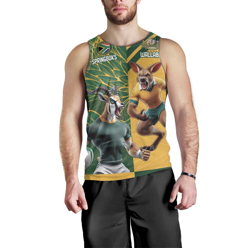 Personalized Rugby South Africa Australia Men Tank Top Springboks Wallabies Mascot Go Champions - Aussie Hoodie