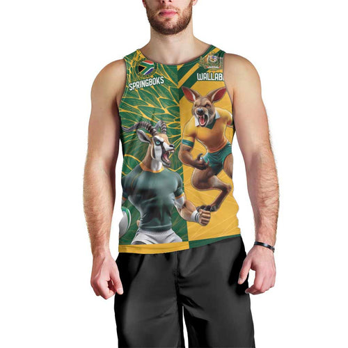 Personalized Rugby South Africa Australia Men Tank Top Springboks Wallabies Mascot Go Champions - Aussie Hoodie