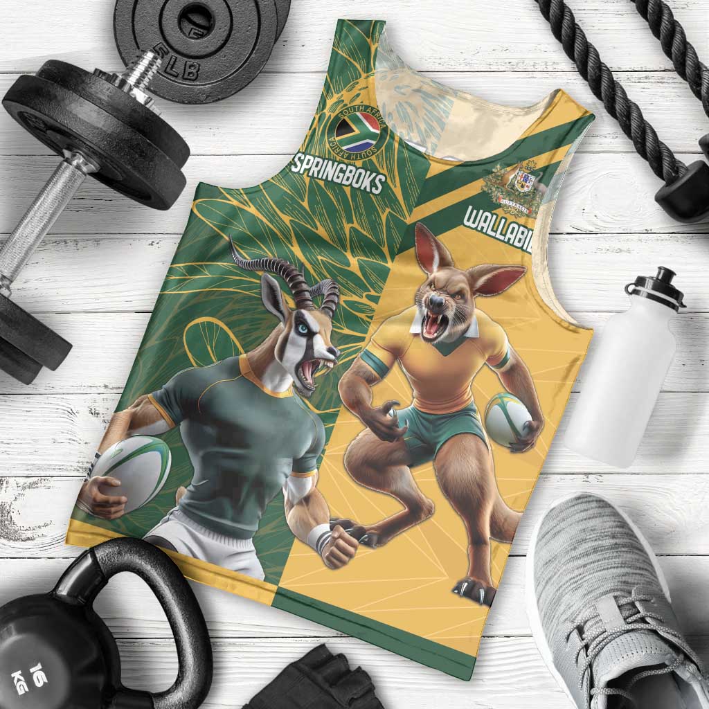 Personalized Rugby South Africa Australia Men Tank Top Springboks Wallabies Mascot Go Champions - Aussie Hoodie