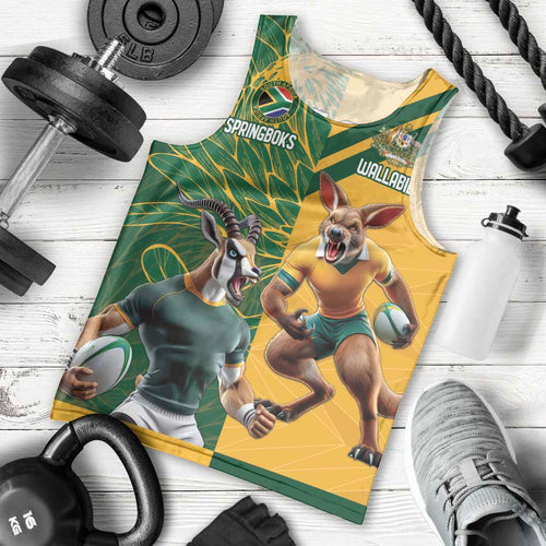 Personalized Rugby South Africa Australia Men Tank Top Springboks Wallabies Mascot Go Champions - Aussie Hoodie