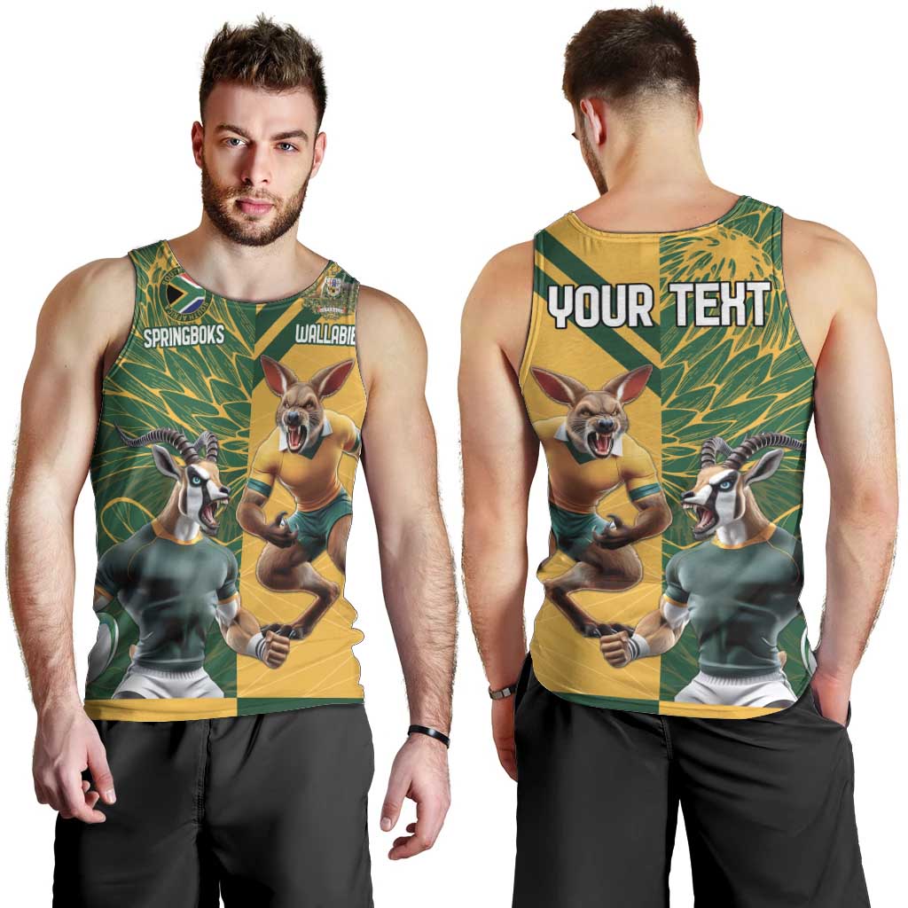 Personalized Rugby South Africa Australia Men Tank Top Springboks Wallabies Mascot Go Champions - Aussie Hoodie