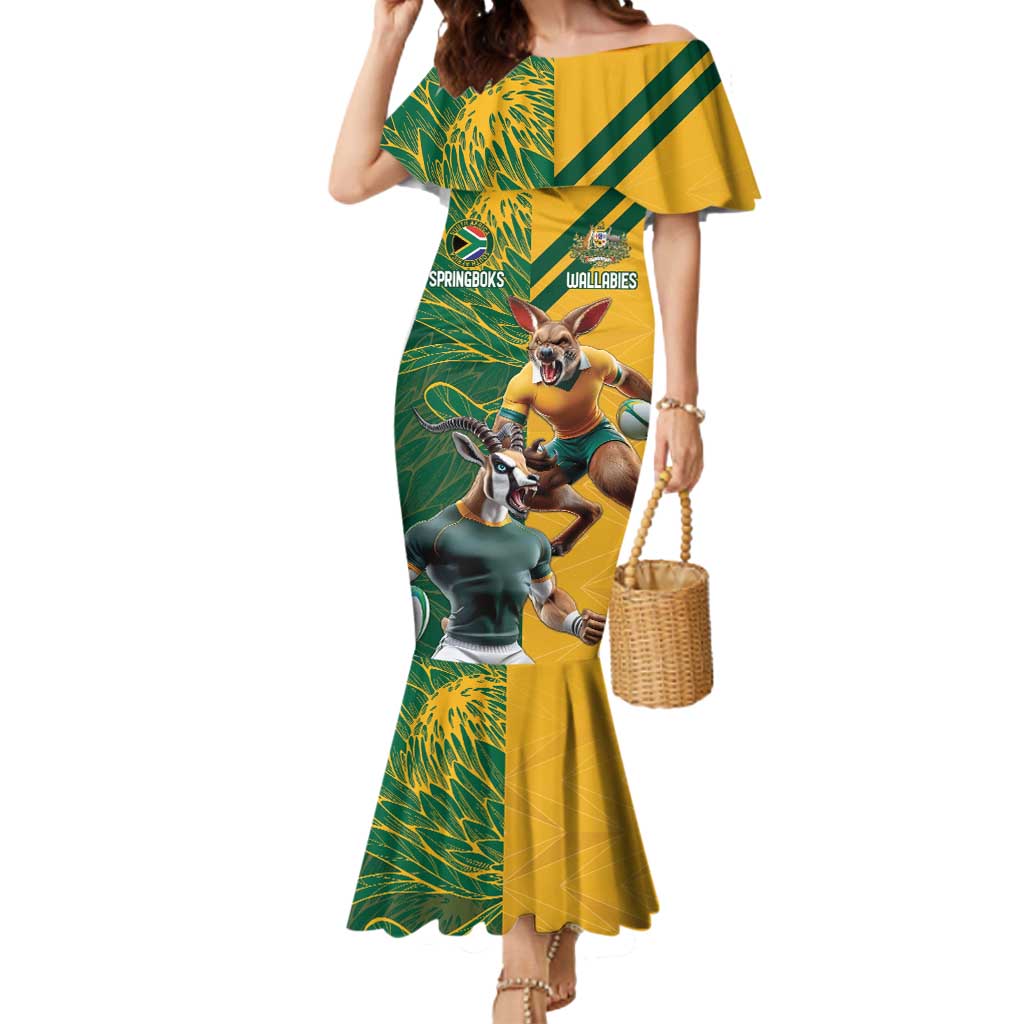 Personalized Rugby South Africa Australia Mermaid Dress Springboks Wallabies Mascot Go Champions - Aussie Hoodie
