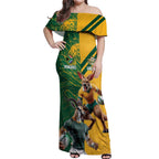 Personalized Rugby South Africa Australia Off Shoulder Maxi Dress Springboks Wallabies Mascot Go Champions - Aussie Hoodie