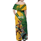 Personalized Rugby South Africa Australia Off Shoulder Maxi Dress Springboks Wallabies Mascot Go Champions - Aussie Hoodie