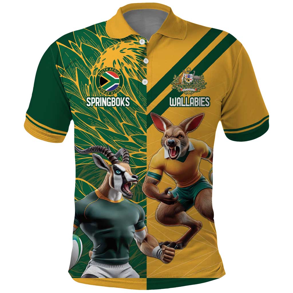 Personalized Rugby South Africa Australia Polo Shirt Springboks Wallabies Mascot Go Champions - Aussie Hoodie