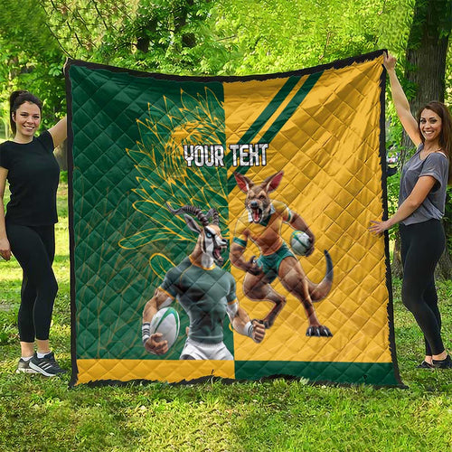 Personalized Rugby South Africa Australia Quilt Springboks Wallabies Mascot Go Champions - Aussie Hoodie