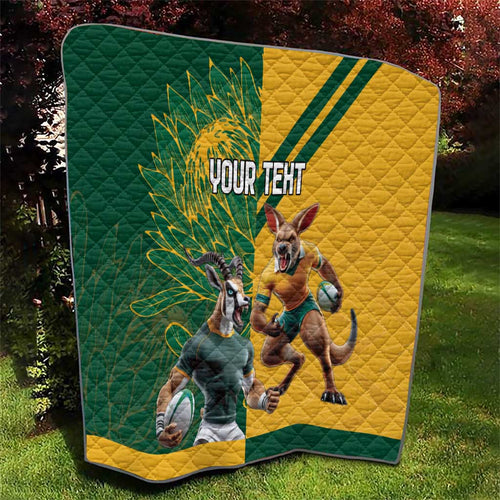 Personalized Rugby South Africa Australia Quilt Springboks Wallabies Mascot Go Champions - Aussie Hoodie