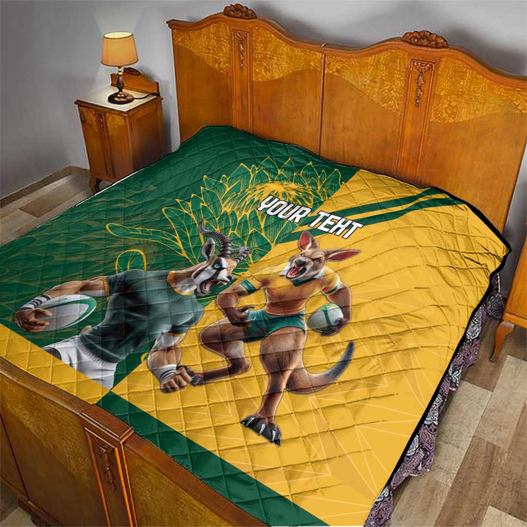 Personalized Rugby South Africa Australia Quilt Springboks Wallabies Mascot Go Champions - Aussie Hoodie