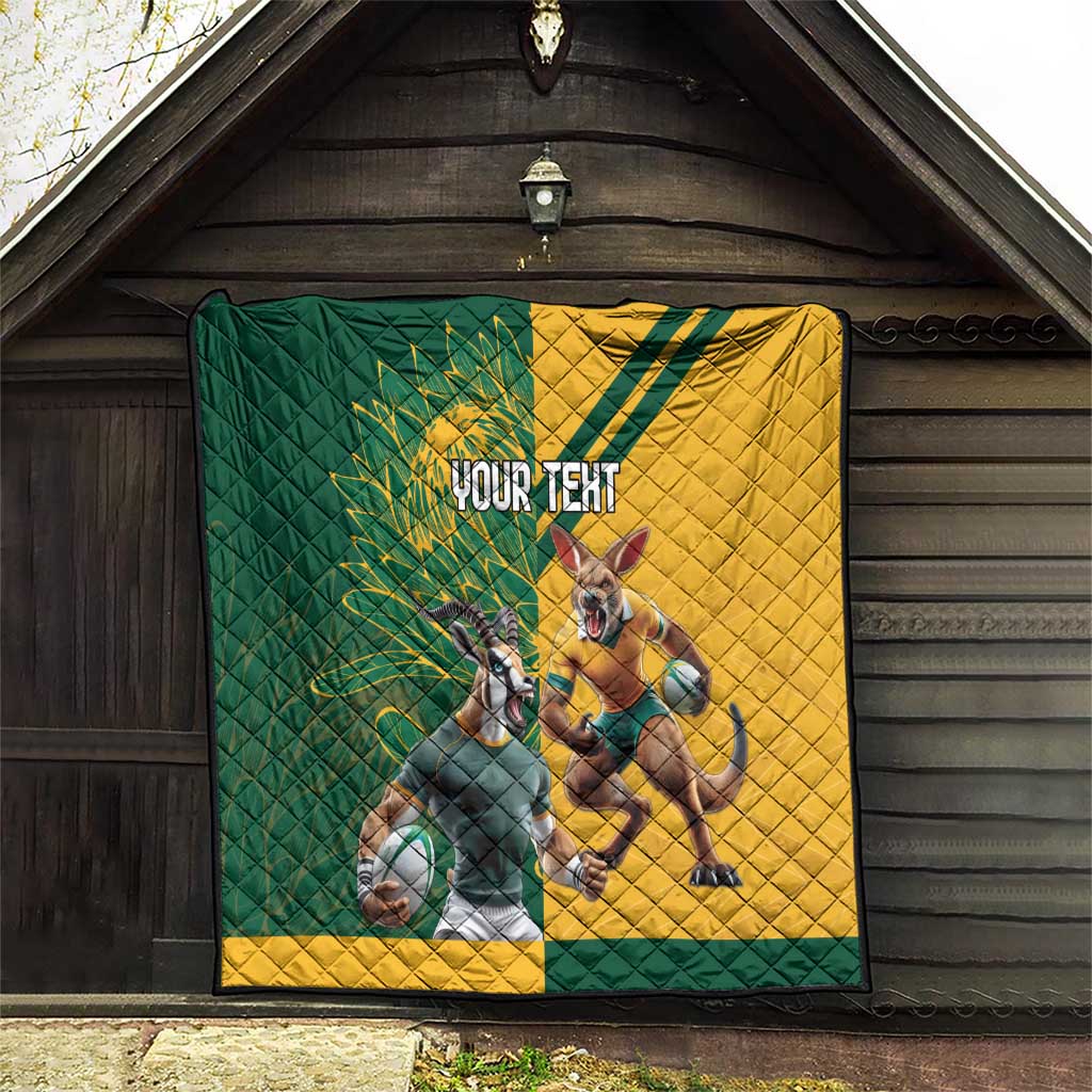 Personalized Rugby South Africa Australia Quilt Springboks Wallabies Mascot Go Champions - Aussie Hoodie