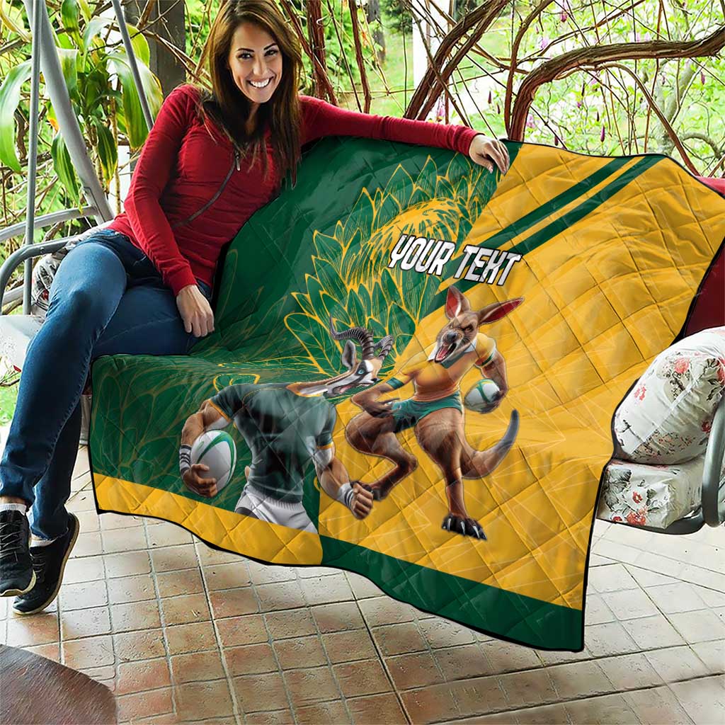 Personalized Rugby South Africa Australia Quilt Springboks Wallabies Mascot Go Champions - Aussie Hoodie