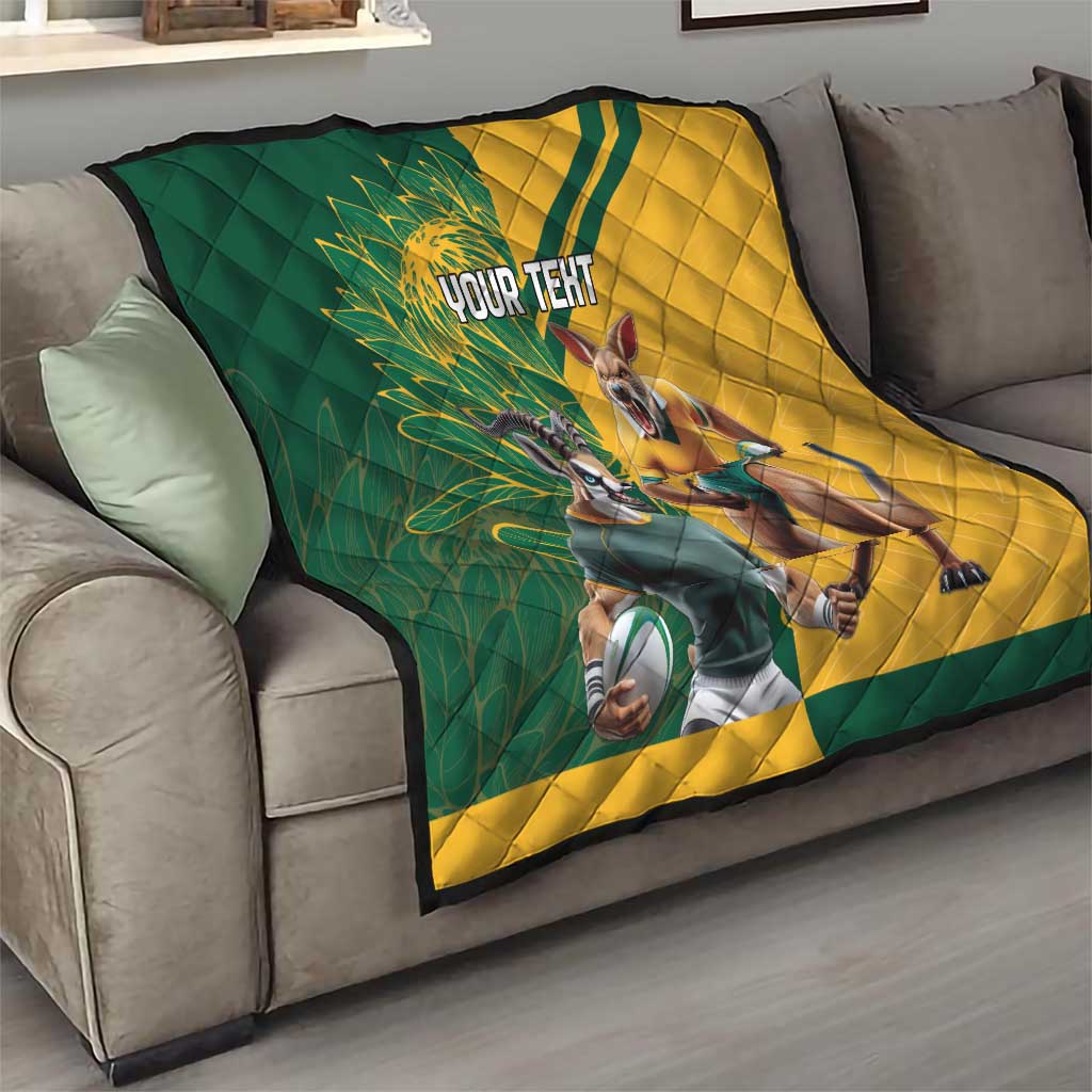 Personalized Rugby South Africa Australia Quilt Springboks Wallabies Mascot Go Champions - Aussie Hoodie