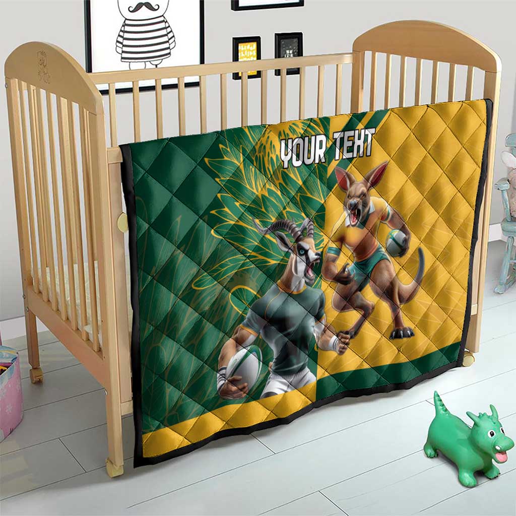 Personalized Rugby South Africa Australia Quilt Springboks Wallabies Mascot Go Champions - Aussie Hoodie