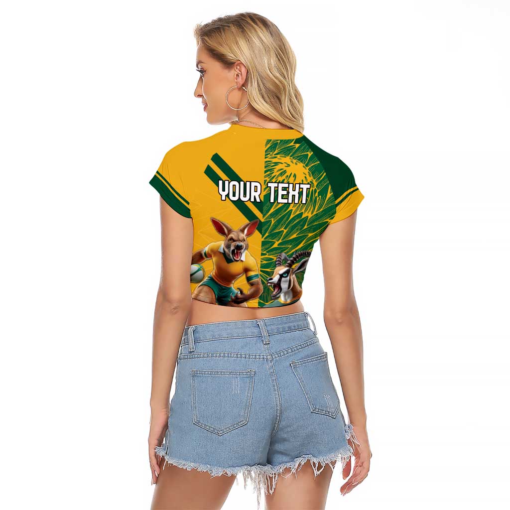 Personalized Rugby South Africa Australia Raglan Cropped T Shirt Springboks Wallabies Mascot Go Champions - Aussie Hoodie