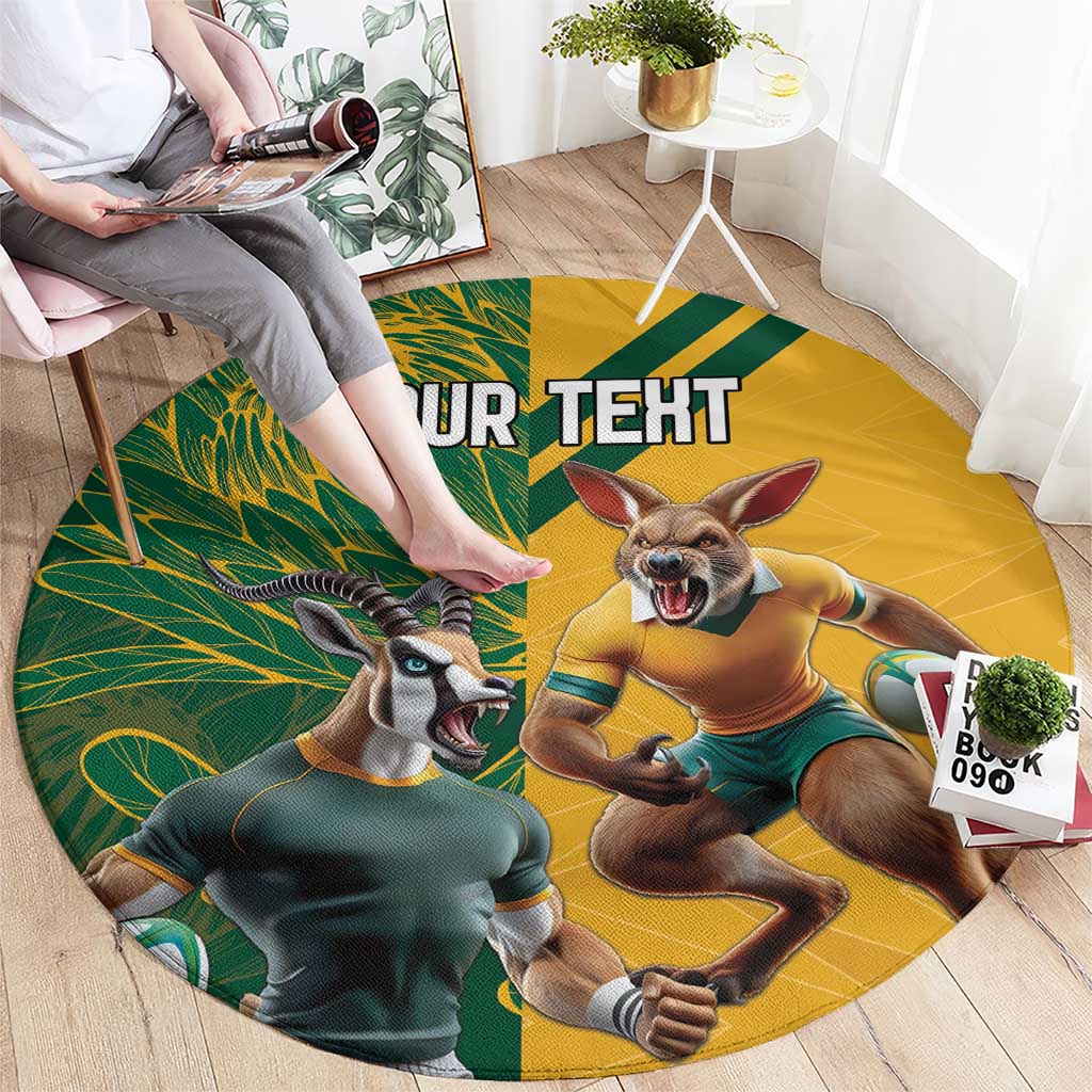 Personalized Rugby South Africa Australia Round Carpet Springboks Wallabies Mascot Go Champions - Aussie Hoodie