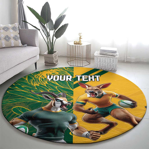 Personalized Rugby South Africa Australia Round Carpet Springboks Wallabies Mascot Go Champions - Aussie Hoodie