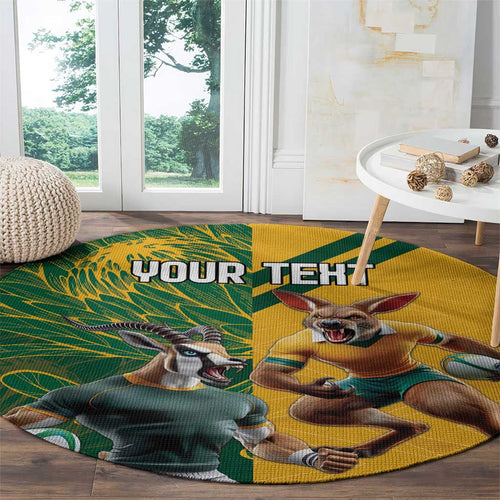 Personalized Rugby South Africa Australia Round Carpet Springboks Wallabies Mascot Go Champions - Aussie Hoodie