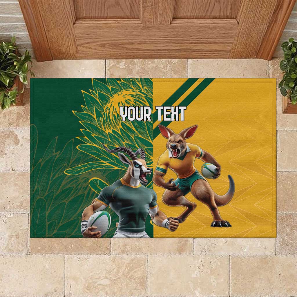 Personalized Rugby South Africa Australia Rubber Doormat Springboks Wallabies Mascot Go Champions - Aussie Hoodie
