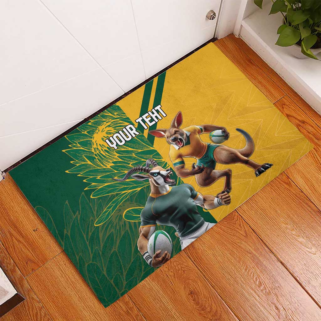 Personalized Rugby South Africa Australia Rubber Doormat Springboks Wallabies Mascot Go Champions - Aussie Hoodie