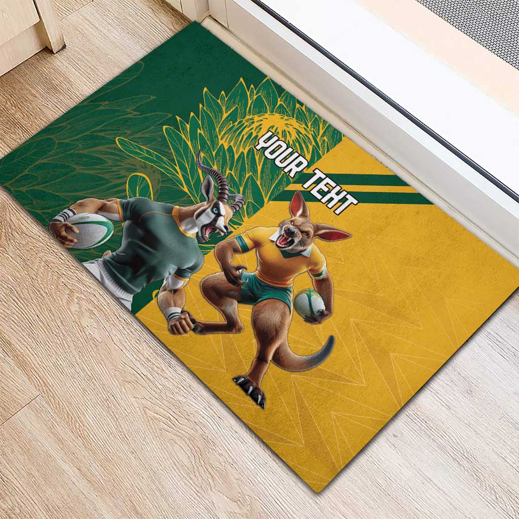 Personalized Rugby South Africa Australia Rubber Doormat Springboks Wallabies Mascot Go Champions - Aussie Hoodie