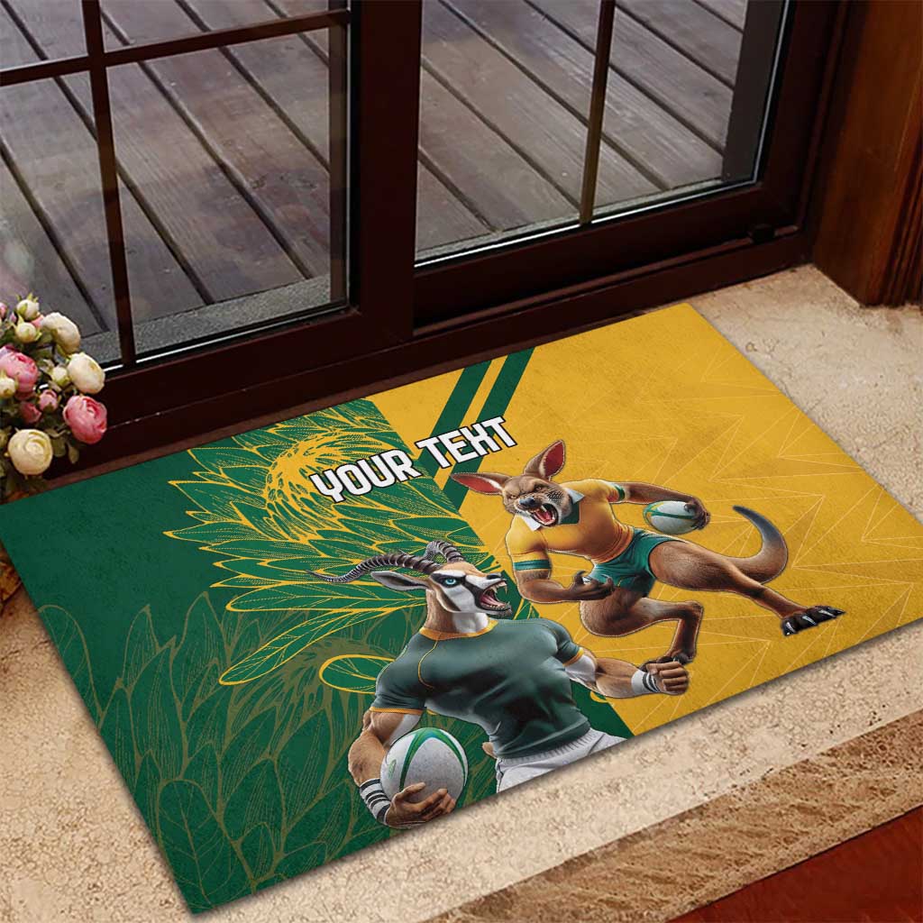 Personalized Rugby South Africa Australia Rubber Doormat Springboks Wallabies Mascot Go Champions - Aussie Hoodie