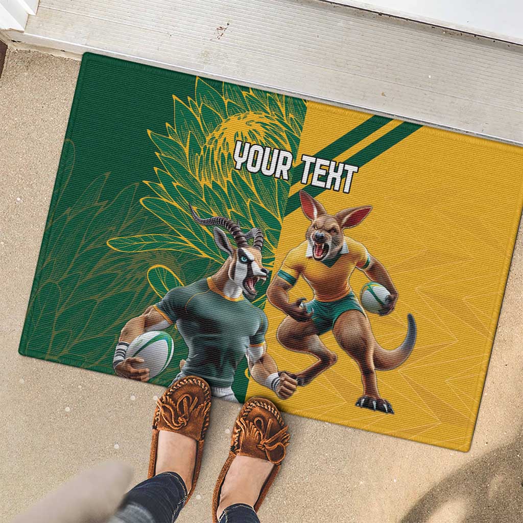 Personalized Rugby South Africa Australia Rubber Doormat Springboks Wallabies Mascot Go Champions - Aussie Hoodie