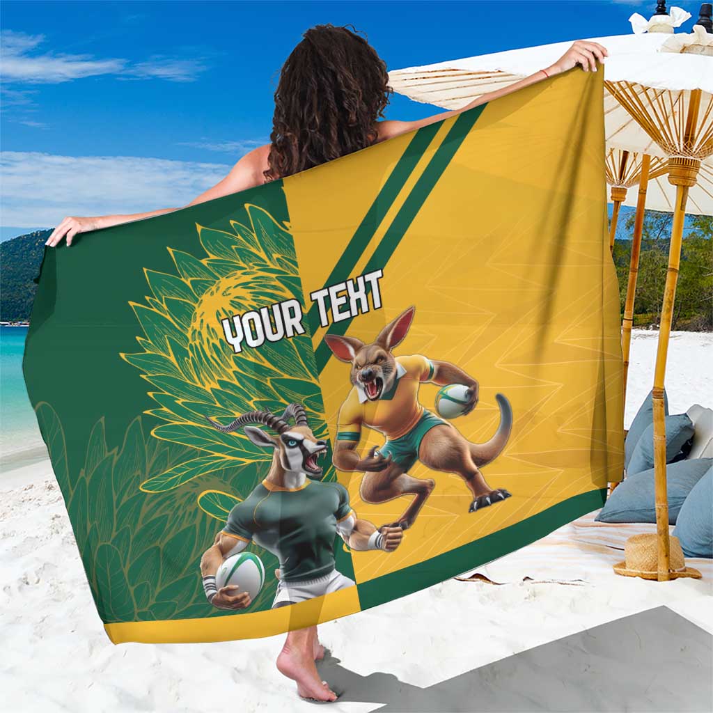 Personalized Rugby South Africa Australia Sarong Springboks Wallabies Mascot Go Champions - Aussie Hoodie