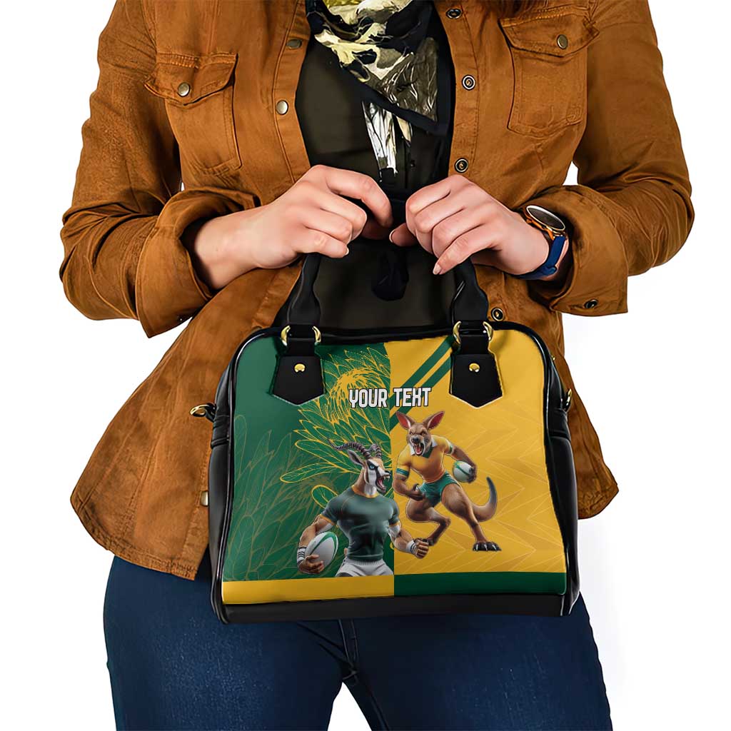 Personalized Rugby South Africa Australia Shoulder Handbag Springboks Wallabies Mascot Go Champions - Aussie Hoodie