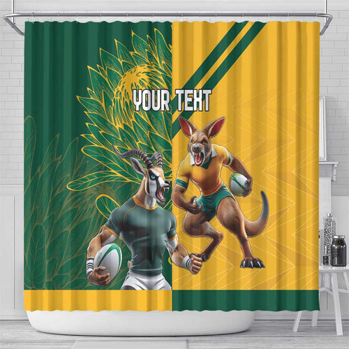 Personalized Rugby South Africa Australia Shower Curtain Springboks Wallabies Mascot Go Champions - Aussie Hoodie