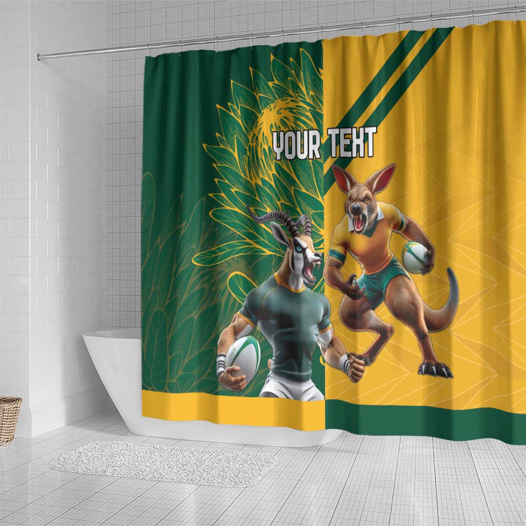 Personalized Rugby South Africa Australia Shower Curtain Springboks Wallabies Mascot Go Champions - Aussie Hoodie