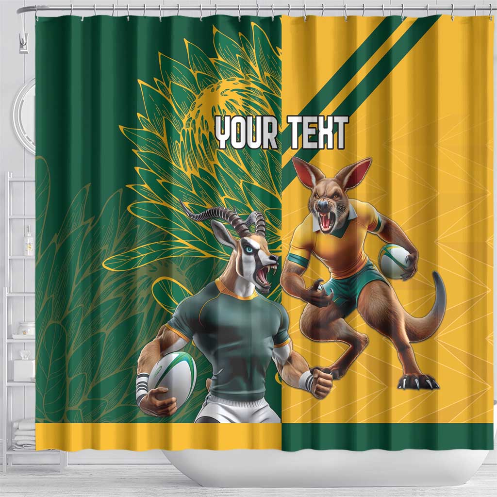 Personalized Rugby South Africa Australia Shower Curtain Springboks Wallabies Mascot Go Champions - Aussie Hoodie