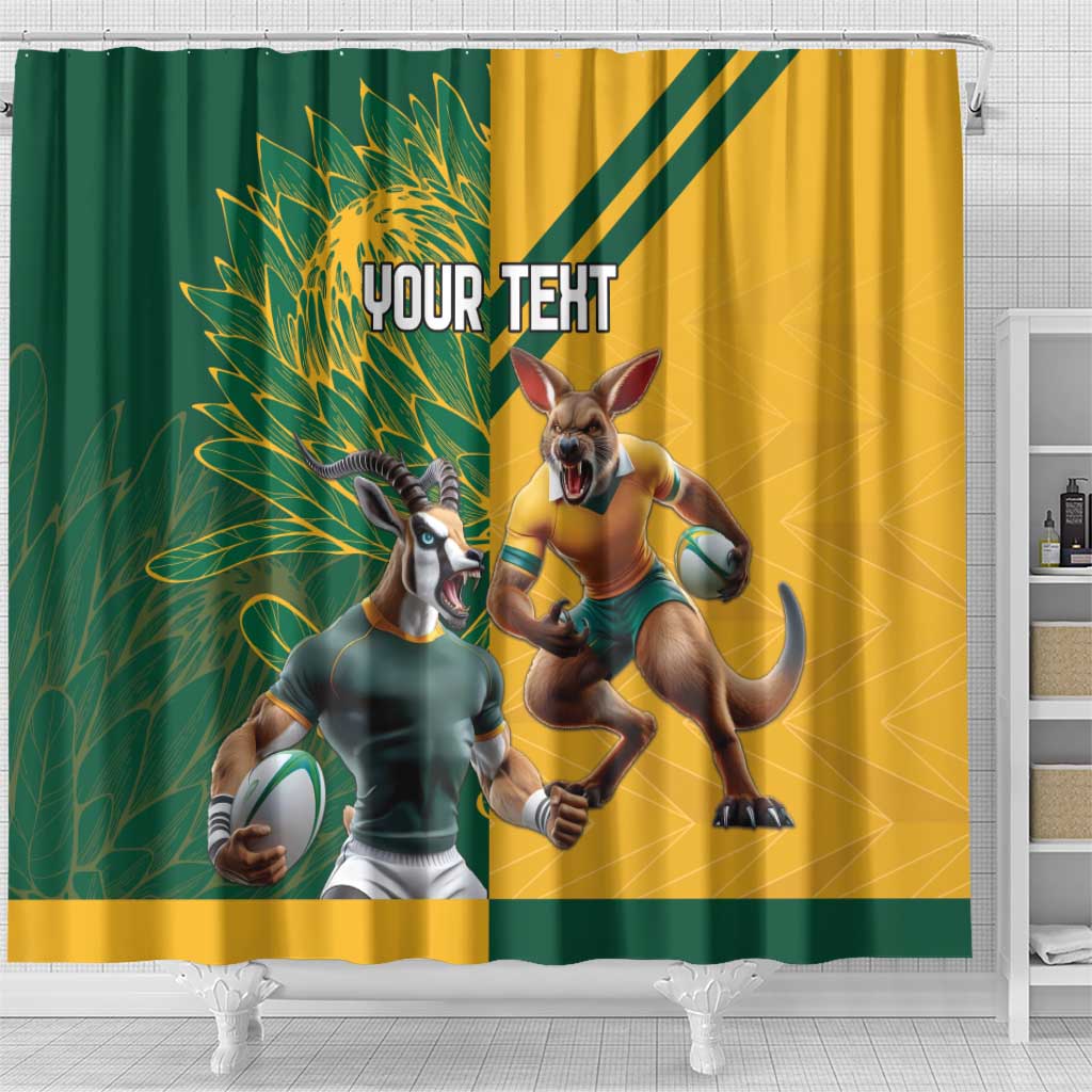 Personalized Rugby South Africa Australia Shower Curtain Springboks Wallabies Mascot Go Champions - Aussie Hoodie