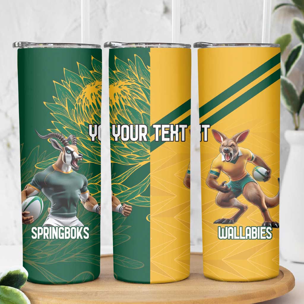 Personalized Rugby South Africa Australia Skinny Tumbler Springboks Wallabies Mascot Go Champions - Aussie Hoodie