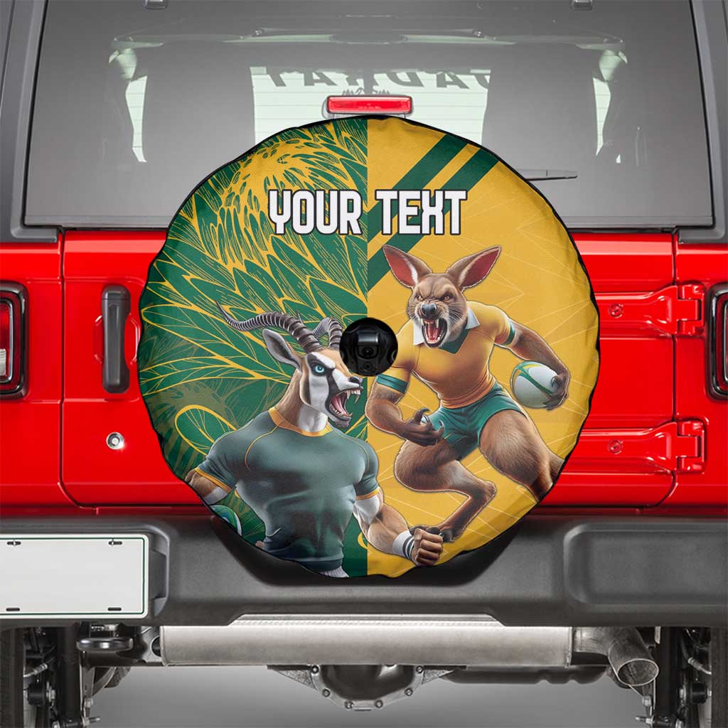 Personalized Rugby South Africa Australia Spare Tire Cover Springboks Wallabies Mascot Go Champions - Aussie Hoodie
