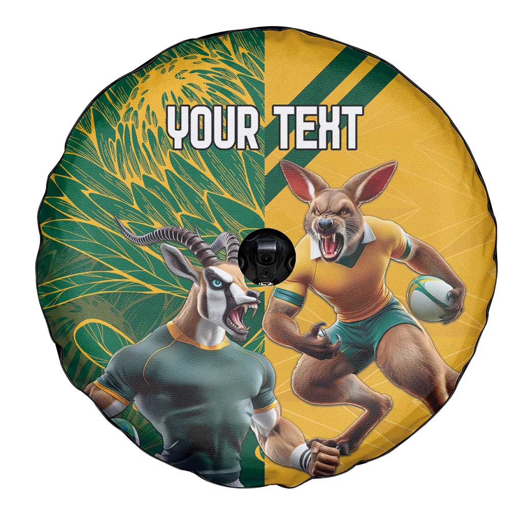 Personalized Rugby South Africa Australia Spare Tire Cover Springboks Wallabies Mascot Go Champions - Aussie Hoodie