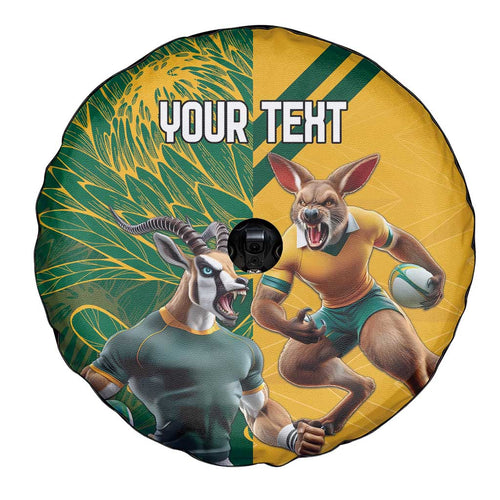Personalized Rugby South Africa Australia Spare Tire Cover Springboks Wallabies Mascot Go Champions - Aussie Hoodie