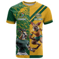 Personalized Rugby South Africa Australia T Shirt Springboks Wallabies Mascot Go Champions - Aussie Hoodie