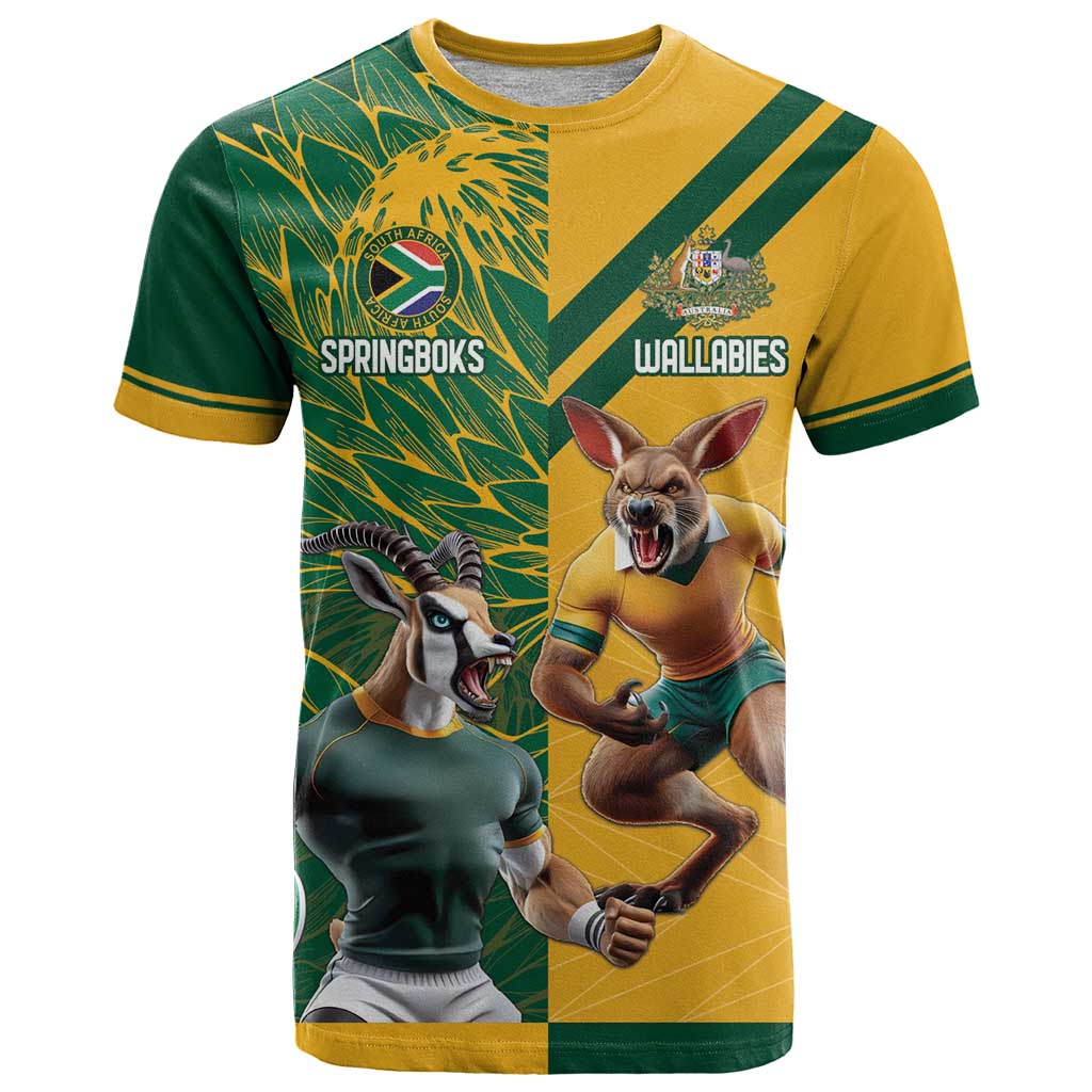 Personalized Rugby South Africa Australia T Shirt Springboks Wallabies Mascot Go Champions - Aussie Hoodie