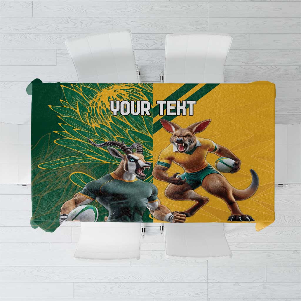 Personalized Rugby South Africa Australia Tablecloth Springboks Wallabies Mascot Go Champions - Aussie Hoodie