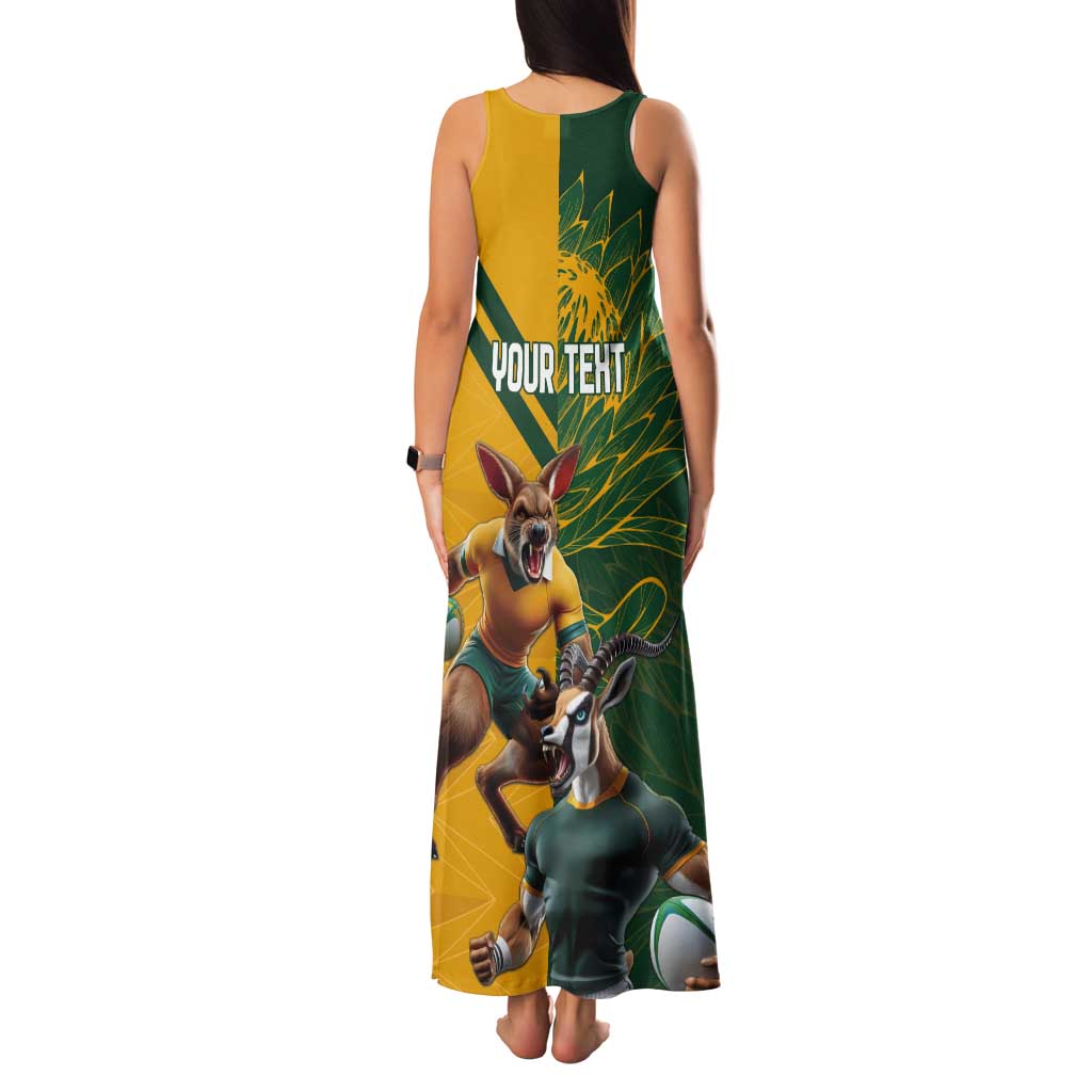 Personalized Rugby South Africa Australia Tank Maxi Dress Springboks Wallabies Mascot Go Champions - Aussie Hoodie