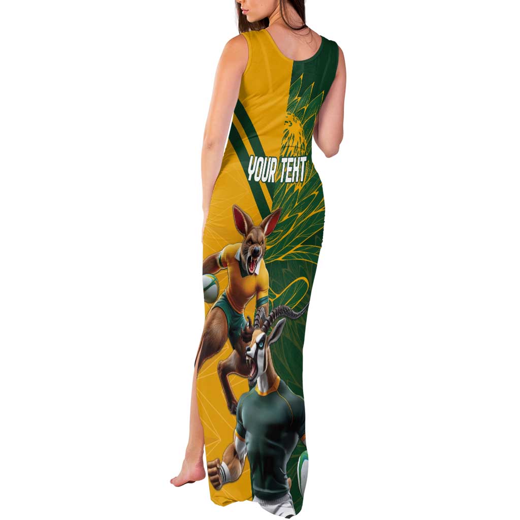 Personalized Rugby South Africa Australia Tank Maxi Dress Springboks Wallabies Mascot Go Champions - Aussie Hoodie