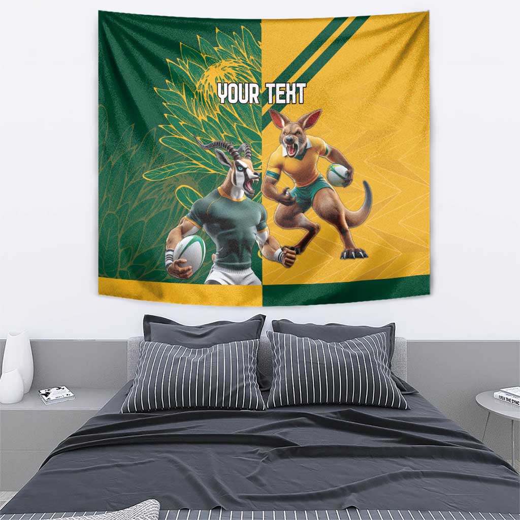 Personalized Rugby South Africa Australia Tapestry Springboks Wallabies Mascot Go Champions - Aussie Hoodie