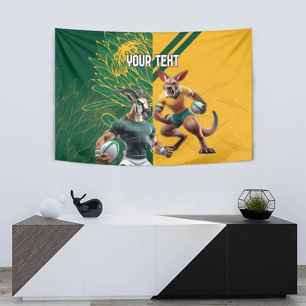Personalized Rugby South Africa Australia Tapestry Springboks Wallabies Mascot Go Champions - Aussie Hoodie
