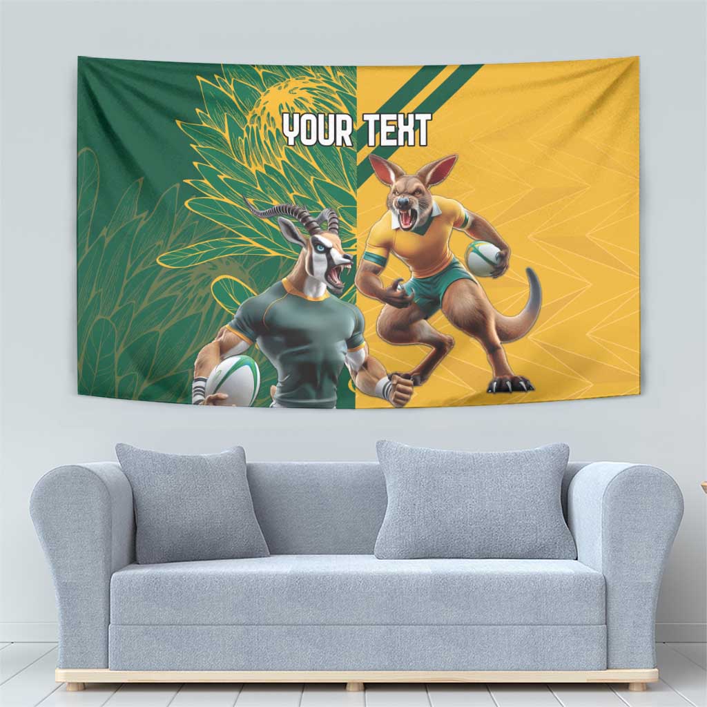 Personalized Rugby South Africa Australia Tapestry Springboks Wallabies Mascot Go Champions - Aussie Hoodie
