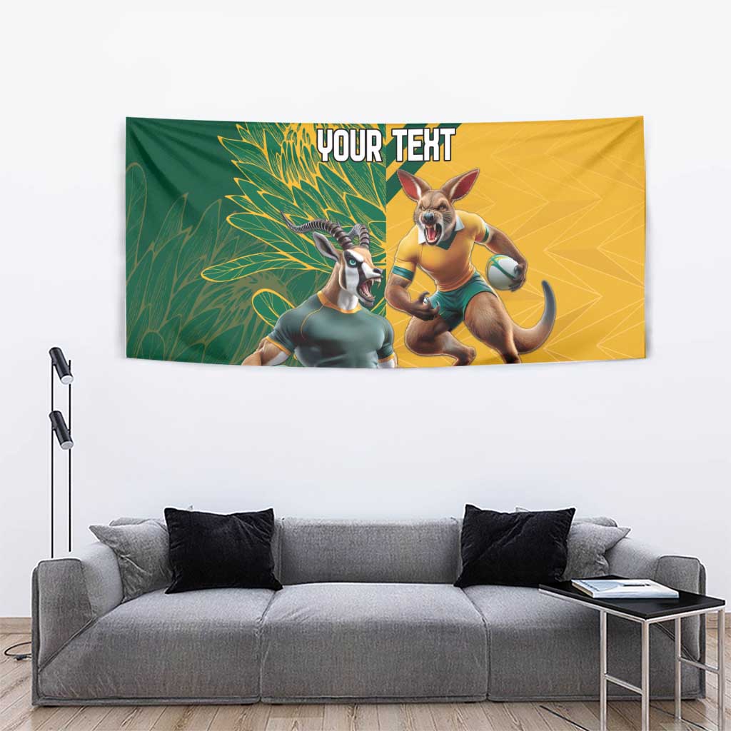 Personalized Rugby South Africa Australia Tapestry Springboks Wallabies Mascot Go Champions - Aussie Hoodie