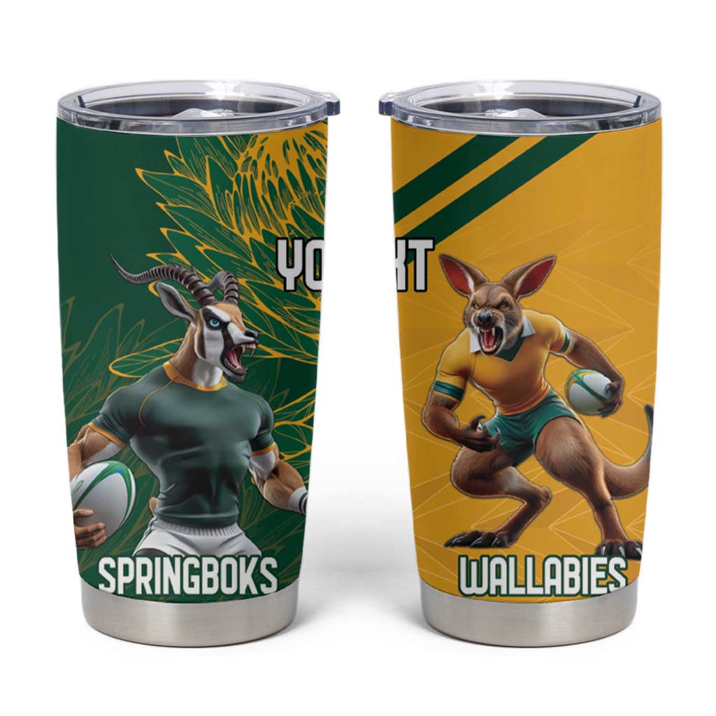 Personalized Rugby South Africa Australia Tumbler Cup Springboks Wallabies Mascot Go Champions - Aussie Hoodie