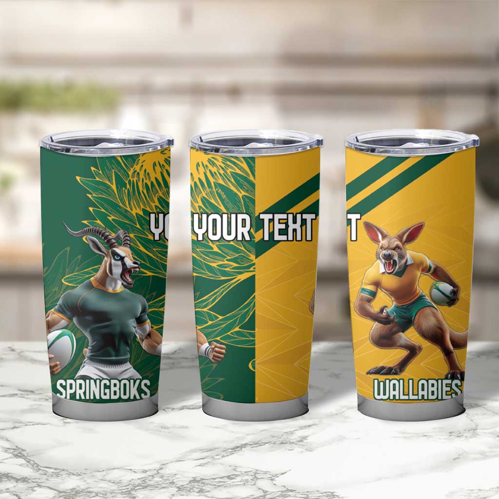 Personalized Rugby South Africa Australia Tumbler Cup Springboks Wallabies Mascot Go Champions - Aussie Hoodie